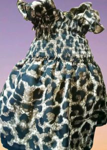 Patterned Smocked Dress