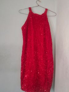 Large Size Red Party Wear Dress