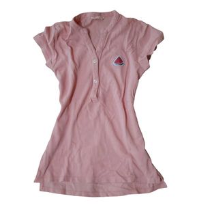 DressBerry Baby Pink Fitted Button Up Tshirt