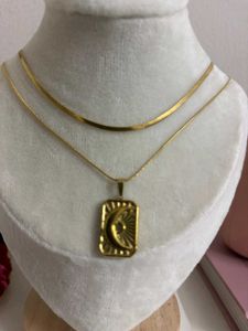 Double Layer Moon Necklace anti tarnish