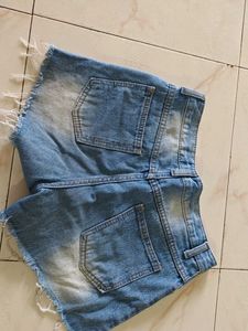 Distressed Denim Shorts