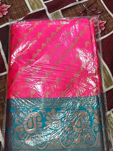 Pink &amp; Blue Saree