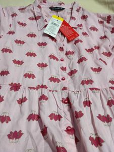 New Floral Print Shirt Dress