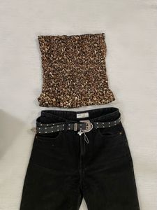 Y2k Leopard Print Tube Top