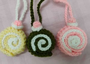 Crochet Cake Roll Bag Charm🍰