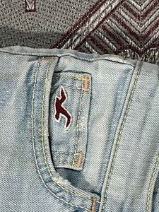 blue hollister denim low rise shorts