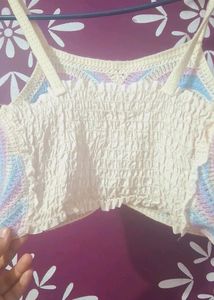 WHITE CORCHET Beautifull TOP