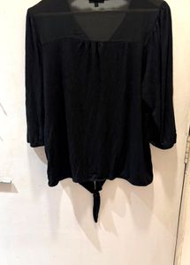 Black Button-Down Top