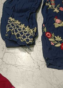 Blue Pakistani Embroidery Suit With Dupatta