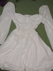 White Flowy Mini Dress