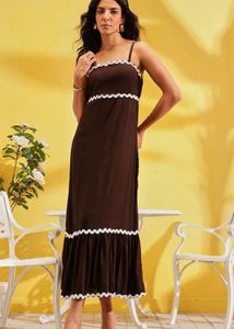 Brown Maxi Slip Dress