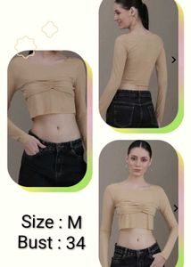 Stylish Beige Crop Top