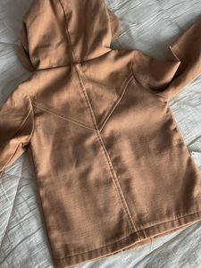 Tan Hooded Zip-Up Jacket
