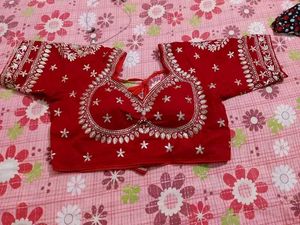 Red Embroidered Blouse