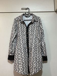 Geometric Print Shirt Dress