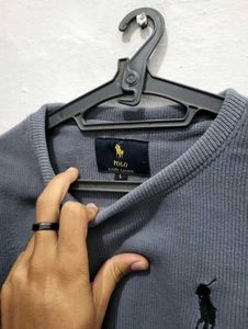 Polo Ralph Lauren Gray Waffle Knit Sweater