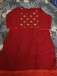 Red Kurta- Rangmach By Pantaloons - XL