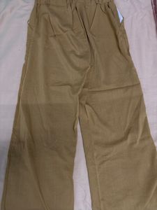 Khaki Wide Leg Trousers