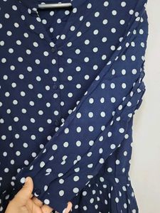 Navy Polka Dot Dress