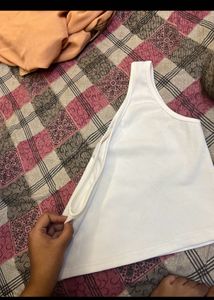 White One Shoulder Tank Top