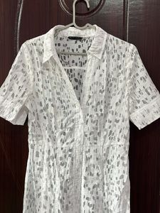 Sisley White sheer Patterned Dress
