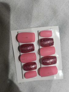 Pink &amp; Glitter Press-On Nails