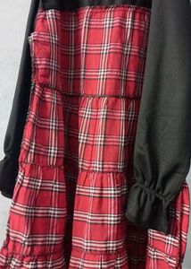 cotton check dress