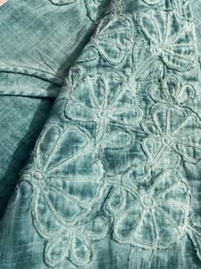 MELANGE - Turquoise Embroidered Dress