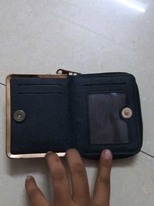 Black Floral Fold Wallet