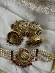 Gold Polished Jewellery set