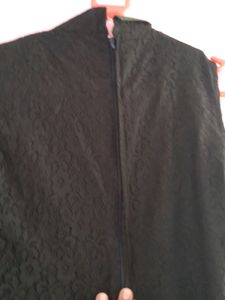 Black Additional  Long Cut Shoulder Kurti