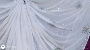 White Party Wear Sequence Saree