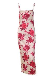 Floral Bodycon Dress + Rose Necklace