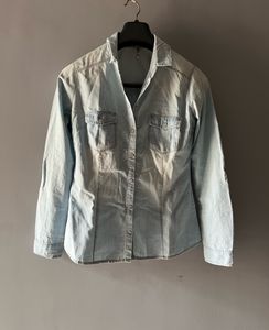 Blue Shaded Denim Tich-button Shirt 👕🩵💙