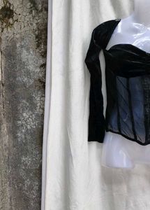 I. Black Velvet Corset Top