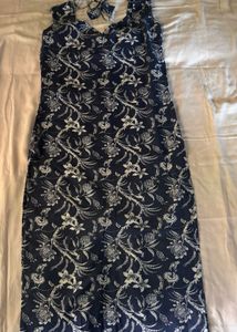 BLUE FLORAL PRINT COTTON  KURTA SET
