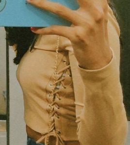 Cute Tan Side Knot Top