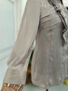 Ruffled Front Button Down