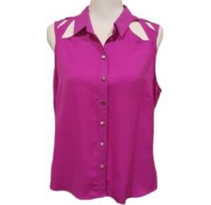 Worthington Pink Rose Sleeveless Shirt Top