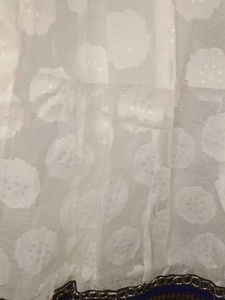 Elegant White &amp; Blue Ethnic Anarkali suit