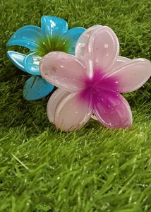 Floral Design Hair Claw Clips Pack Of 2