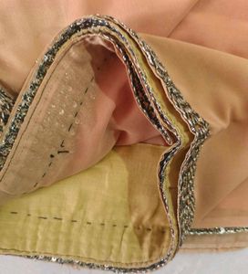 Beautiful Golden Saree With Sequin Border