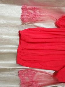 Off Shoulder Top Sleeves Net