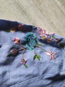 Embroidered Blue Top