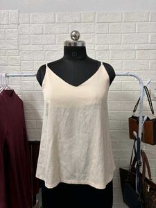 Sleek Cream Spaghetti Top