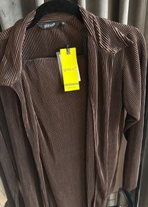 Brown Plisse Co-ords Set | M size