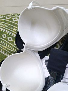 M&amp;S Black &amp; White Lightly Padded Bra