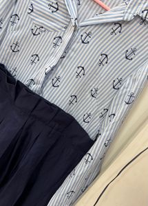 Anchor Print Shirt Dress