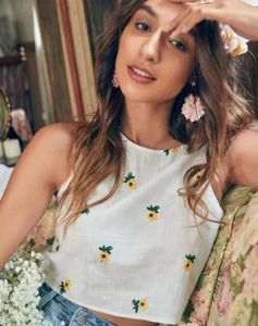 Floral Embroidered Tank Top