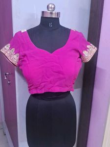 Pink Embroidered Saree  Blouse